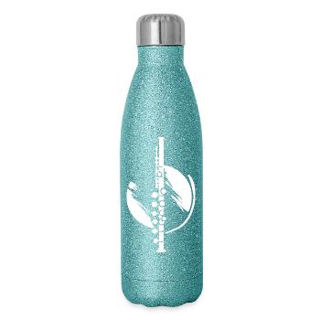 Flûte - Gourde isotherme pailletée 500 ml - paillettes bleues - Droite
