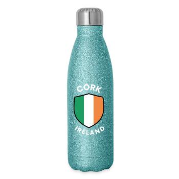 Cork Ireland Shield Crest - Glitter Thermal Bottle 500 ml - blue glitter - Right