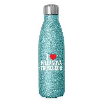 t-shirt Io amo Villanova Truschedu Sardegna - Glitter Thermal Bottle 500 ml - blue glitter - Right