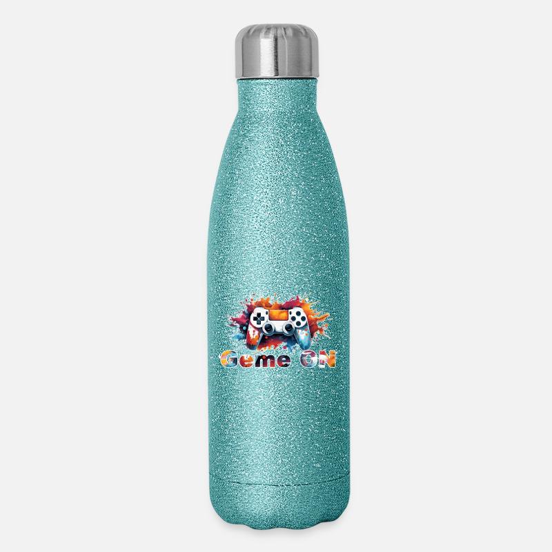 Controller GameON - Glitzer Isolierflasche 500 ml - Blau Glitzer