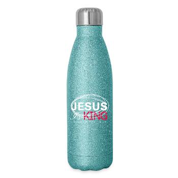 Jesus King Bold Typography - Glitter Thermal Bottle 500 ml - blue glitter - Right