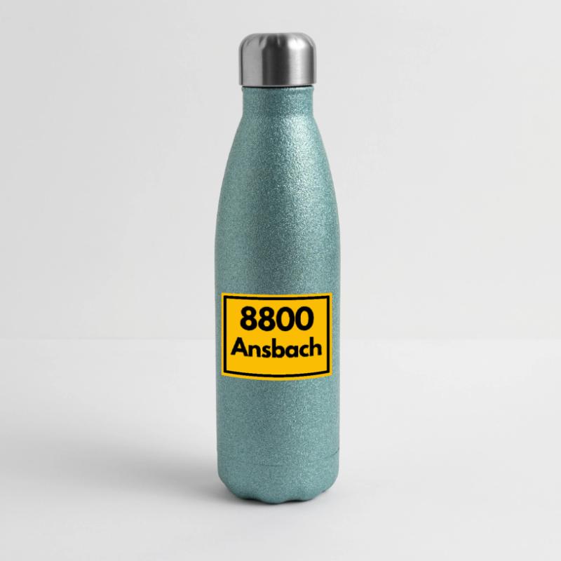 OLD POSTCODE POSTCODE RETRO 8800 ANSBACH FRANKEN Glitter Thermal Bottle 500 ml