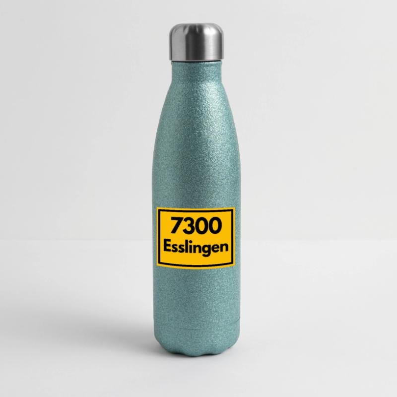 OLD POSTCODE ZIP CODE RETRO 7300 ESSLINGEN SCHABEN Glitter Thermal Bottle 500 ml