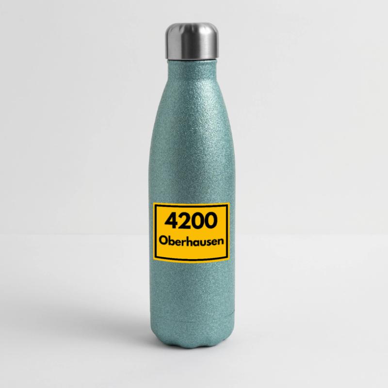 OLD POSTCODE POSTCODE RETRO 4200 OBERHAUSEN RUHR Glitter Thermal Bottle 500 ml