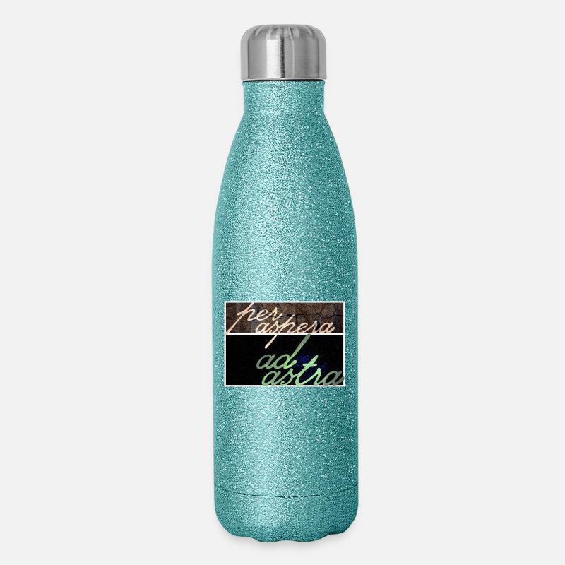 Per Aspera Ad Astra - Gourde isotherme pailletée 500 ml - paillettes bleues