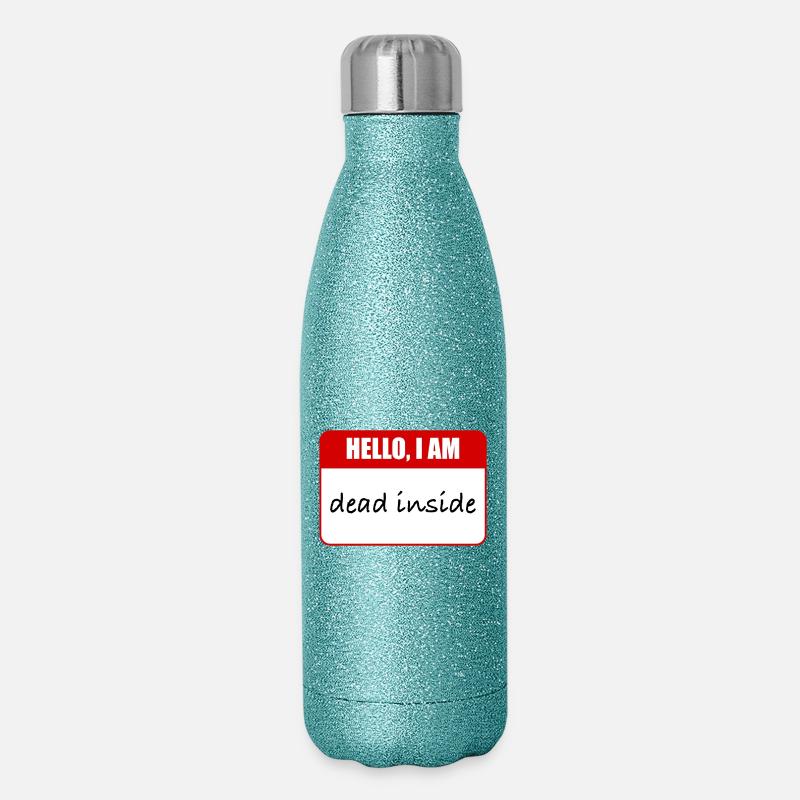 i am dead inside - Glitter Thermal Bottle 500 ml - blue glitter
