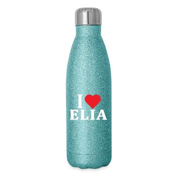 t-shirt I love Elia t-shirt gift idea - Glitter Thermal Bottle 500 ml - blue glitter - Right