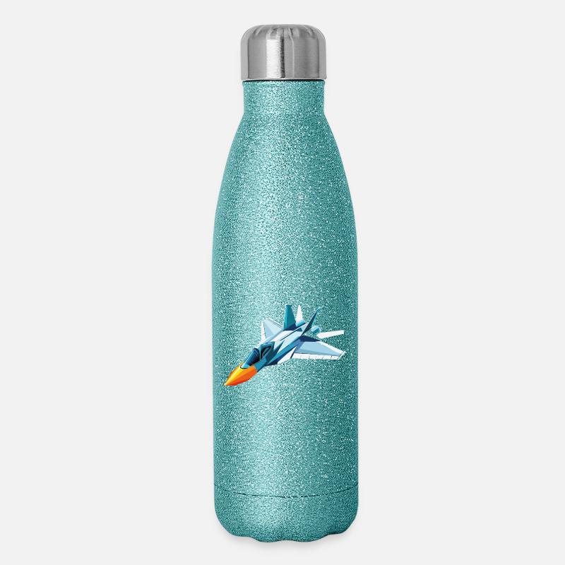 Düsenjäger - Glitzer Isolierflasche 500 ml - Blau Glitzer