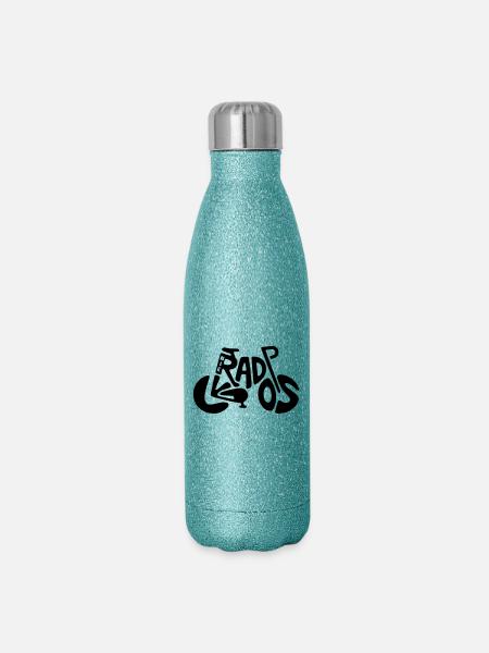 Fahrrad - Nie radlos - Glitzer Isolierflasche 500 ml - Blau Glitzer