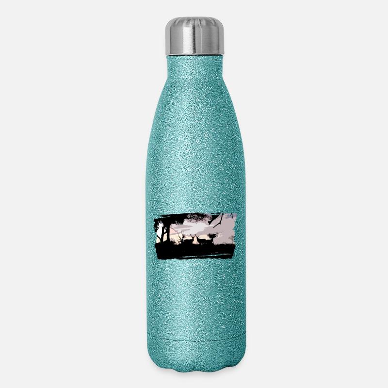 T-shirt deer & doe custom - Glitter Thermal Bottle 500 ml - blue glitter