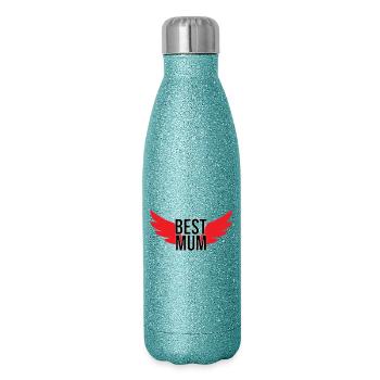 Best Mom - Mother's Day - Glitter Thermal Bottle 500 ml - blue glitter - Right