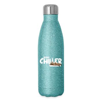 Sloth Serial Chiller – Funny Sloth Tee - Glitter Thermal Bottle 500 ml - blue glitter - Right