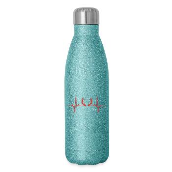 Hunting Heartbeat - Glitzer Isolierflasche 500 ml - Blau Glitzer - Rechts