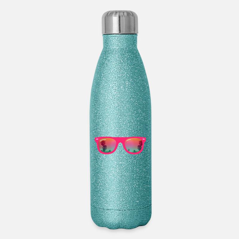 Sunglasses - Sonnenbrille - Glitzer Isolierflasche 500 ml - Blau Glitzer