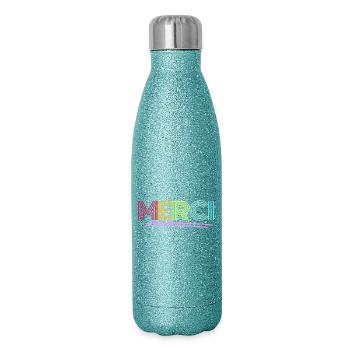 MERCI - Merci - Arc-en-ciel - Merci - Gourde isotherme pailletée 500 ml - paillettes bleues - Droite