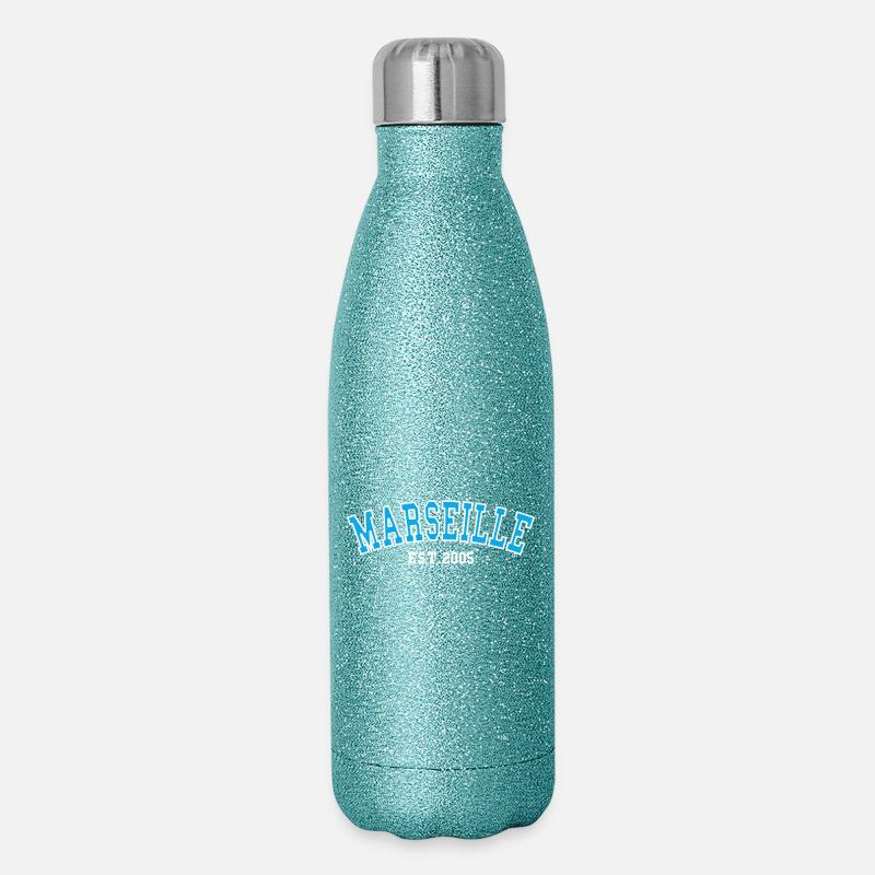 Marseille Est.2005 - Glitter Thermal Bottle 500 ml - blue glitter