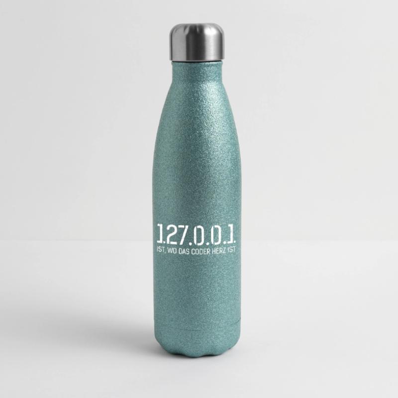 Science Coder 127.0.0.1 IS. WHERE CODER'S HEART IS Glitter Thermal Bottle 500 ml