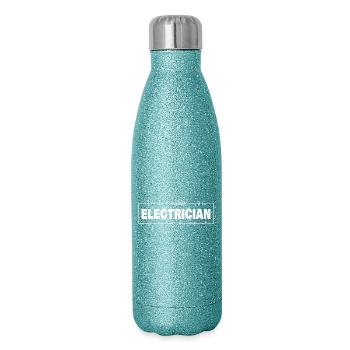 Électricien - Gourde isotherme pailletée 500 ml - paillettes bleues - Droite