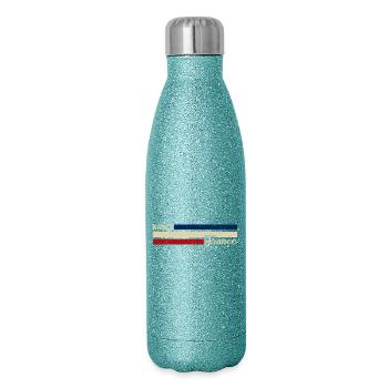 France - Nancy - France - Flag - Stripes - Glitter Thermal Bottle 500 ml - blue glitter - Right