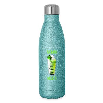Thérapie mojito besoin unique - Gourde isotherme pailletée 500 ml - paillettes bleues - Droite
