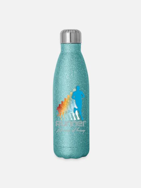 Ausgeführte - Glitzer Isolierflasche 500 ml - Blau Glitzer