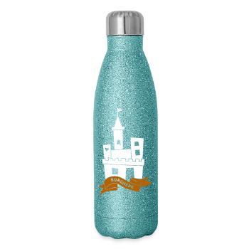 Burgherr Hausbesitzer Märchen Burg Schloss Illu - Glitzer Isolierflasche 500 ml - Blau Glitzer - Rechts