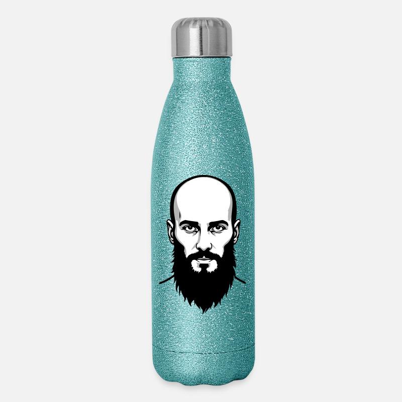 Tschetschenischer Held - Glitzer Isolierflasche 500 ml - Blau Glitzer