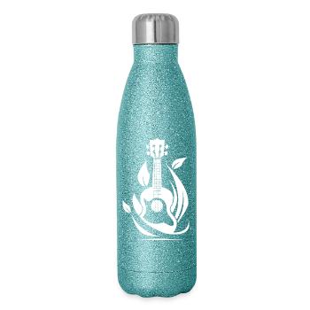 Graphiques Ukulele - Gourde isotherme pailletée 500 ml - paillettes bleues - Droite