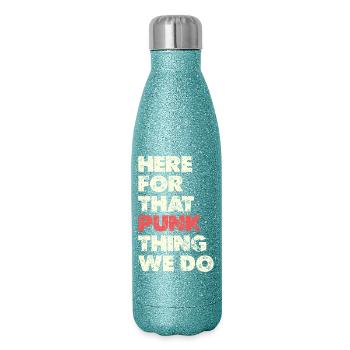 Here For That Punk Thing Typo - Glitter Thermal Bottle 500 ml - blue glitter - Right