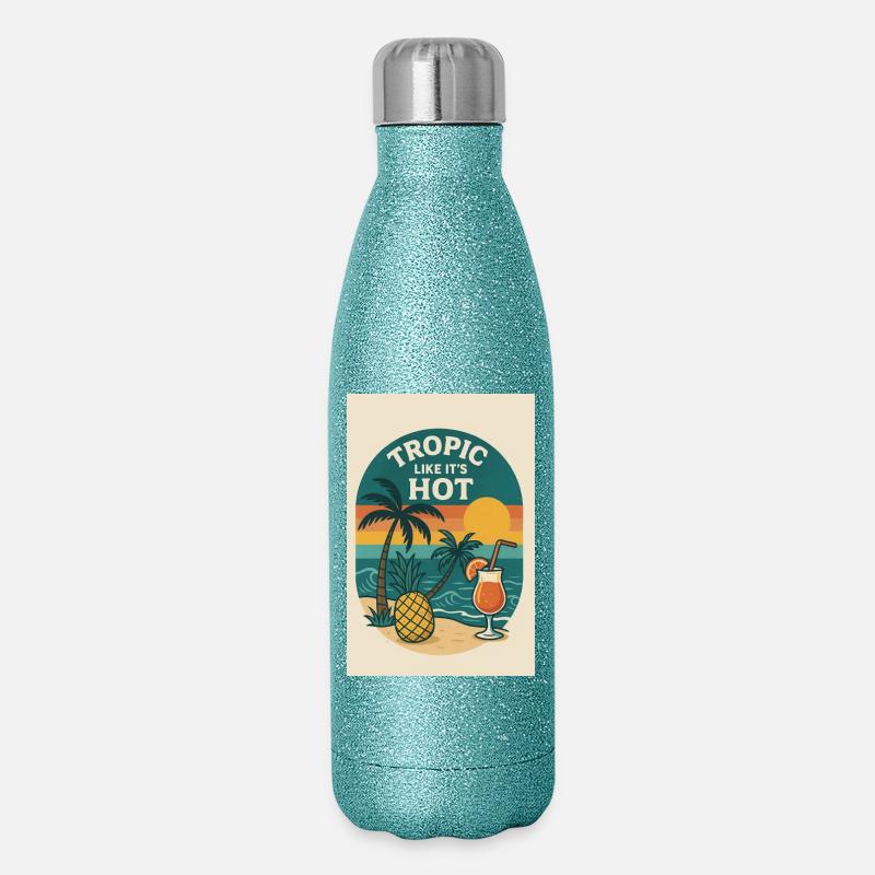 Tropic Like It’s Hot - Glitzer Isolierflasche 500 ml - Blau Glitzer