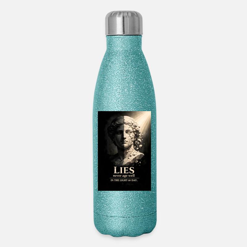 Lügen zerbrechen im Licht - Glitzer Isolierflasche 500 ml - Blau Glitzer
