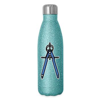 Zirkel Retro Look - Glitzer Isolierflasche 500 ml - Blau Glitzer - Rechts