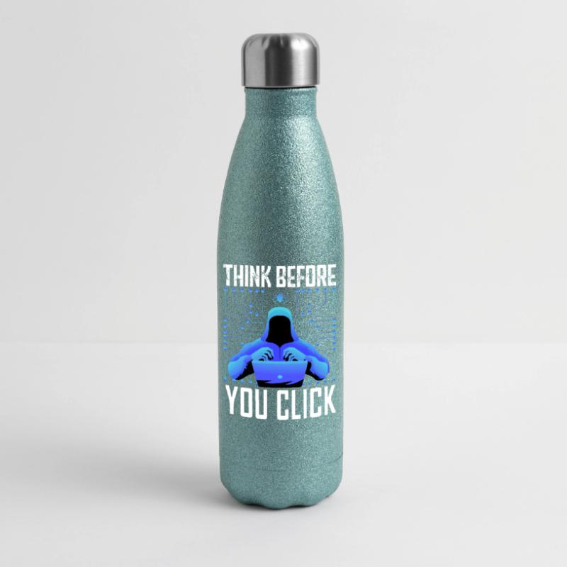 Hacker Hacker Programmeur Cybersécurité Linux Gourde isotherme pailletée 500 ml