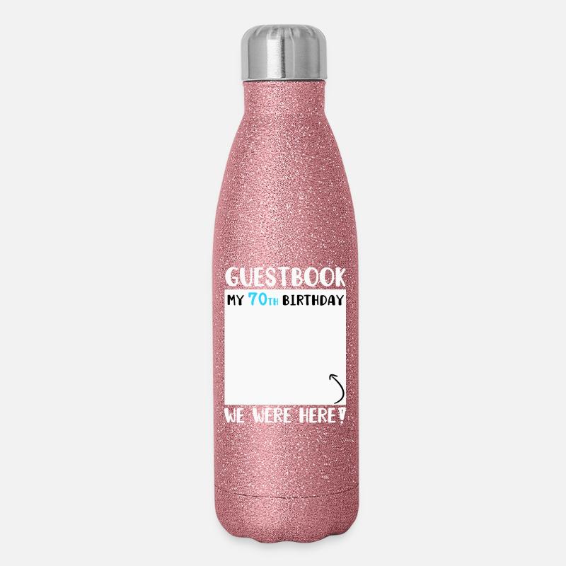 70th Birthday - Glitter Thermal Bottle 500 ml - pink glitter