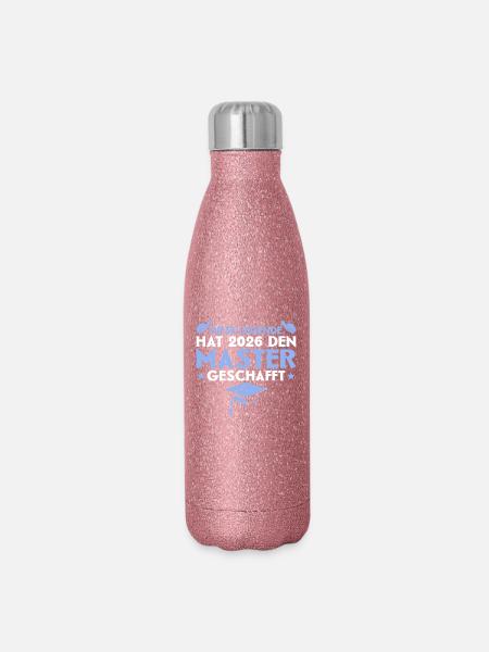 Bestandene Masterprüfung 2026 Master Abschluss - Glitzer Isolierflasche 500 ml - Pink Glitzer