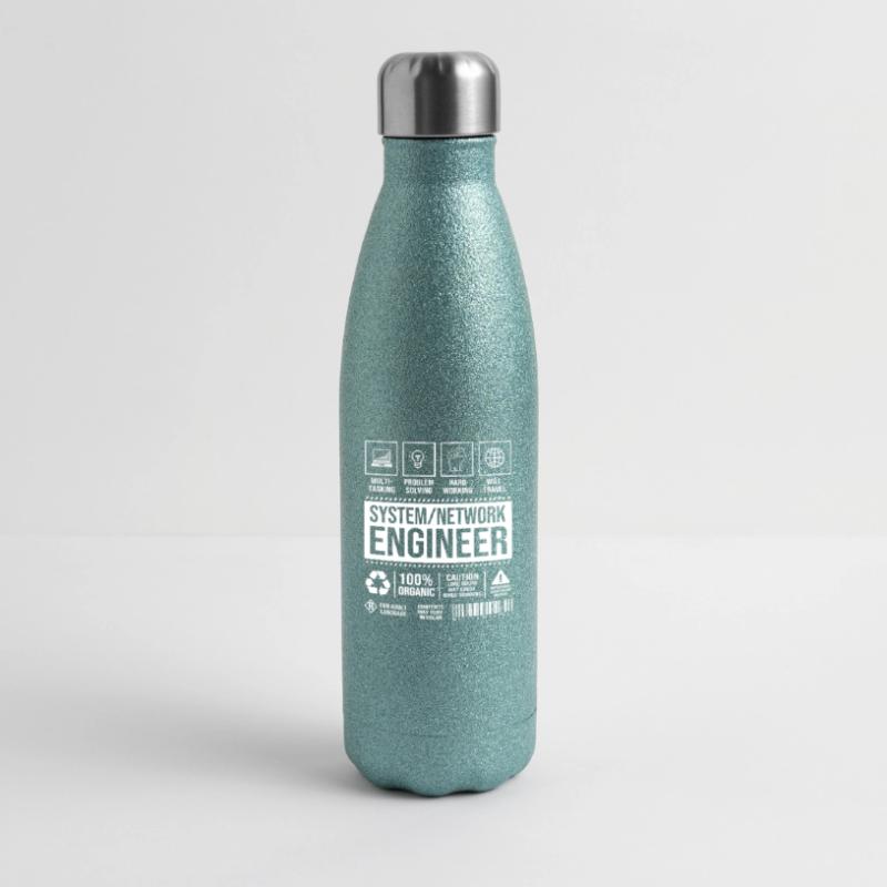 Netzwerk Informatiker Programmierer Admin Glitzer Isolierflasche 500 ml
