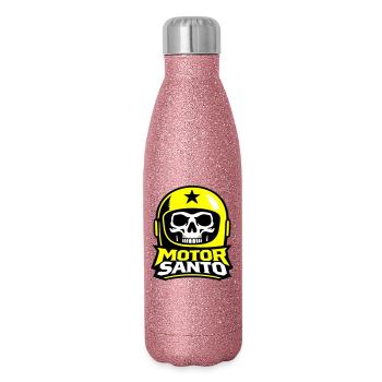 Logo du Crâne de Motor Santo - Gourde isotherme pailletée 500 ml - paillettes roses - Droite