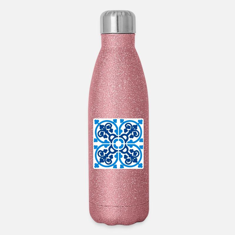 Mediterranean Majolica - Glitter Thermal Bottle 500 ml - pink glitter