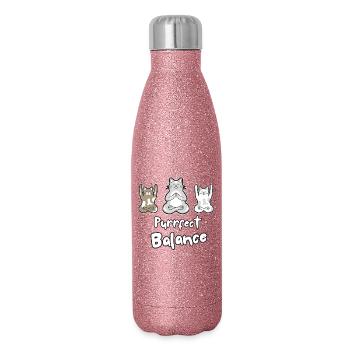 Équilibre Parfait - CAT - Gourde isotherme pailletée 500 ml - paillettes roses - Droite