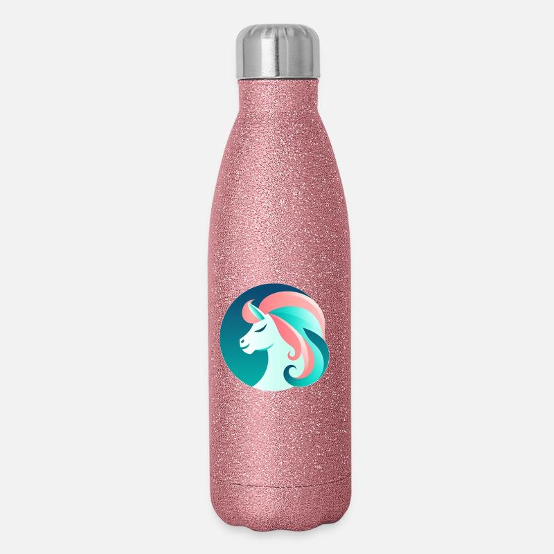 Neon Unicorn Dream Image - Glitter Thermal Bottle 500 ml - pink glitter
