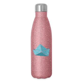 Paper boat fish shed holiday ready ship boat - Glitter Thermal Bottle 500 ml - pink glitter - Right