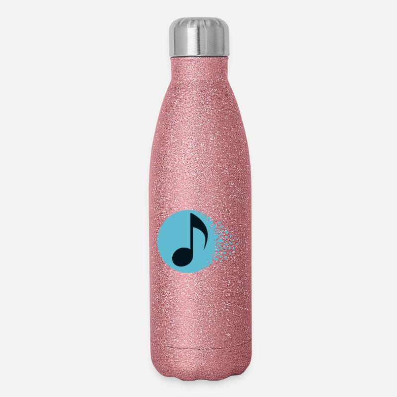 Melodische Burst-Note - Glitzer Isolierflasche 500 ml - Pink Glitzer