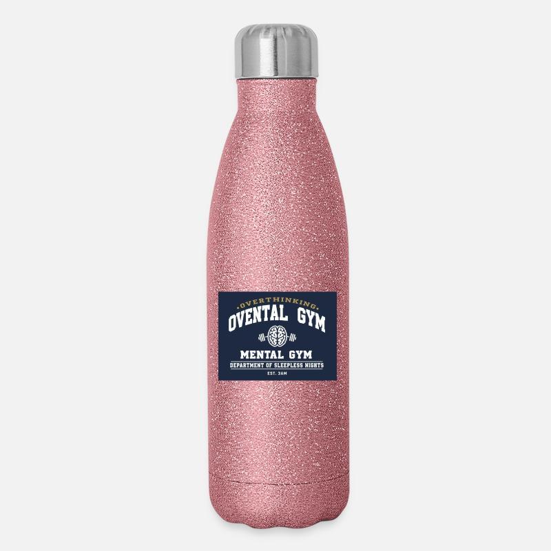 Overthink Gym Mental Gym Tee - Glitter Thermal Bottle 500 ml - pink glitter