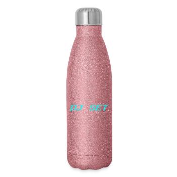 DJ set - Gourde isotherme pailletée 500 ml - paillettes roses - Droite