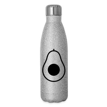 Avocado Half Pit, Icon - Glitter Thermal Bottle 500 ml - silver glitter - Right