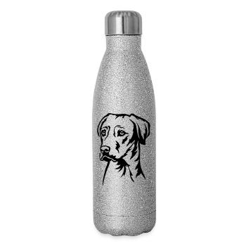 Rhodesian Ridgeback Head - Gourde isotherme pailletée 500 ml - paillettes argentées - Droite
