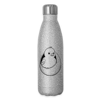Vogelwachtel im Ei - Glitzer Isolierflasche 500 ml - Silber Glitzer - Rechts