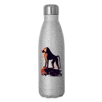 Pavian - Glitzer Isolierflasche 500 ml - Silber Glitzer - Rechts