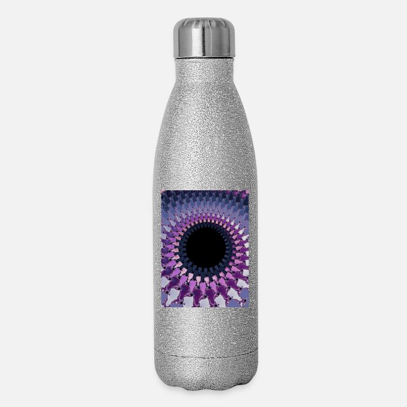 Abstrakt - Glitzer Isolierflasche 500 ml - Silber Glitzer