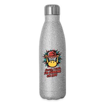 Dunking on Life - Glitzer Isolierflasche 500 ml - Silber Glitzer - Rechts